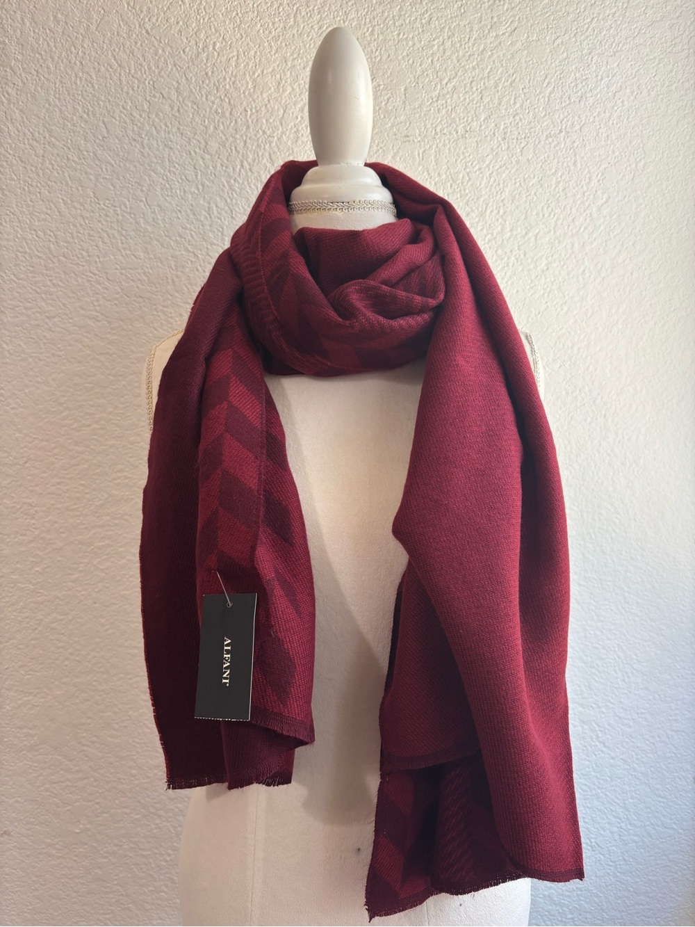 Alfani Scarf Wrap Burgundy Red New